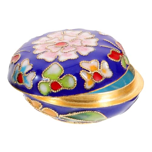 VALICLUD Cloisonne Emaille-Pulver-Box, Souvenir-Schmuckschatulle, Schmuckkästchen, Verpackung, Halsketten-Boxen für Schmuck, Puderbox von VALICLUD