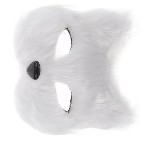 VALICLUD Fox Gesichtsmaske Gesichtsmaske Halloween Kostüm Halloween Fuchs Tiermaske Tier Pelzmasken Cosplay Augenmaske Tier Cosplay Maske Fuchs Gesichtsmaske Haar Weiß von VALICLUD