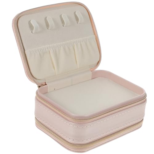 VALICLUD Kasten Aufbewahrung Sbox Für Schmuck Reise Schmuckschatulle Reise-schmuck-clutch Reise-schmuckkästchen Tragbar Ringschmuck Schmucketui-organizer Schmuckbehälter Rosa Flanell von VALICLUD