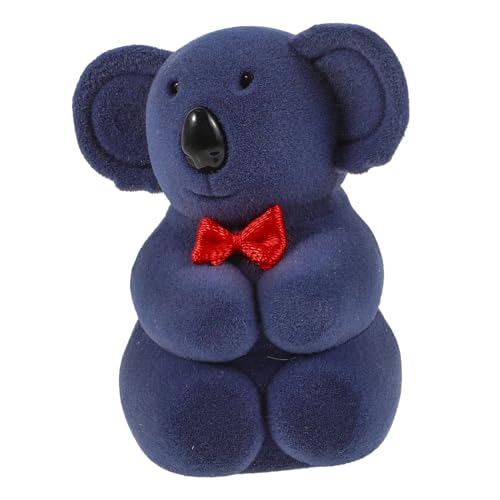 VALICLUD Kasten Beflockte Schmuckschatulle Ästhetisch Einzigartig Brillenetui Ringetui Aus Samt Gefälscht Heiraten Favorisieren Outfit Deckel Halskette Größer Koala Groß Tag Beflockung Blue von VALICLUD