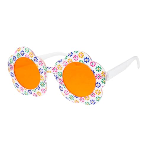 VALICLUD Kleine Sonnenbrille für Strumpffüller, Sonnenbrille, Gänseblümchen, kleine Sonnenbrille für Halloween, Cosplay, Brille, lustig, orangefarbene Bauchmuskeln von VALICLUD