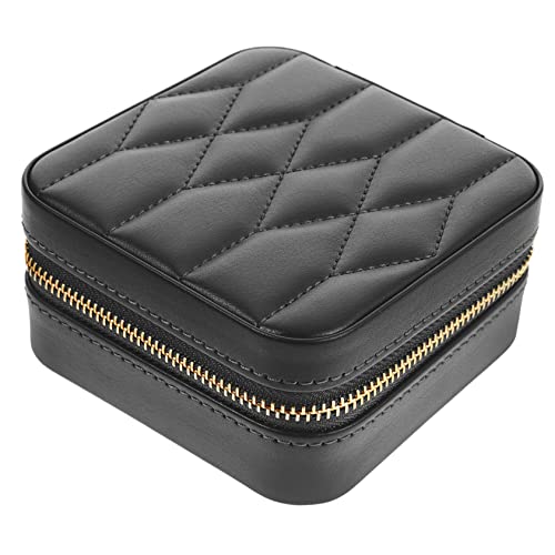 VALICLUD Rhombus-Schmuckkästchen Reise-Schmuck-Organizer Reise-Schmucketui reise schmuckschatulle travel schmuckbox travel jewelry case Schmucksache kompakter Schmuck-Organizer Pu Black von VALICLUD