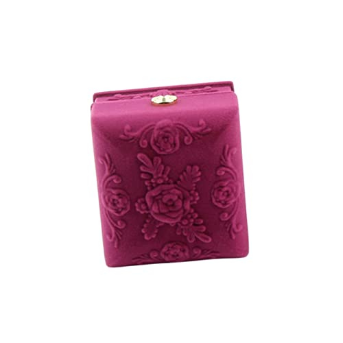 VALICLUD Schmuckaufbewahrungsbox Mit Eingeprägter Rosen Optik Elegante Schmuckschatulle Für Halsketten Und Anhänger Geschenkbox Für Besondere Anlässe Und Hochzeiten Schmuck Organizer von VALICLUD