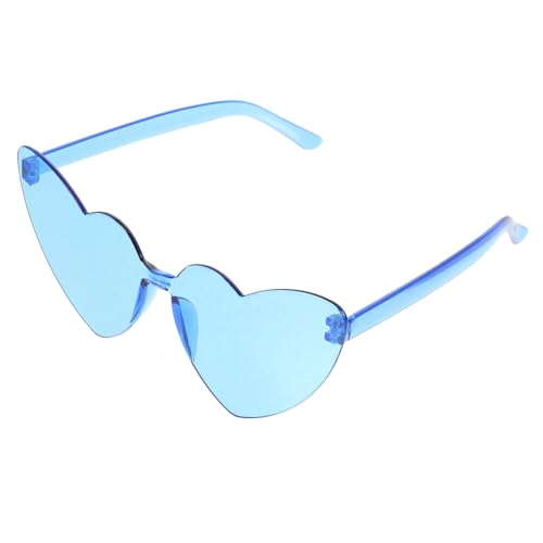 VALICLUD Transparente Bonbonfarbene Brille, rahmenlose Brille, Sonnenbrille, Herzbrille, Herz-Sonnenbrille, Partybrille, 90er-Jahre-Sonnenbrille für Damen, lustige Sonnenbrille für Herren, coole von VALICLUD