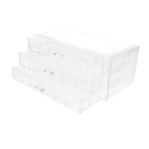 VALICLUD Transparente Schmuckschatulle Mit Schichten Schmuck Organizer Für Ohrringe Und Halsketten Fächer Aufbewahrungsbox Aus Kunststoff Für Schmuck Und Accessoires von VALICLUD