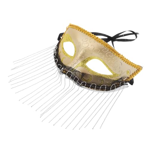 VALICLUD Vorhang Maske Gesichtsmaske Prinzessin Kostüm Party Gebrauchte Maske Kopfmaske Karneval Maskerade Kostüm Maske Spitze Gesichtsmaske Maskerade Kostüme für Frauen Kunststoff Golden von VALICLUD