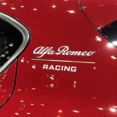 Emblem Auto Aufkleber für Alfa Romeo Giulia Giulietta 159 156 Mito Stelvio 147 Sportiva, Auto Body Logo Buchstaben Wort Abzeichen Sticker, Auto Frontklappe Trunk Autoaufkleber Körper Styling Zubehör von VALKEM