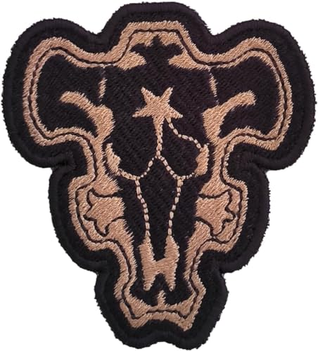 VALKYNEA 100 % bestickter Aufnäher, inspiriert von Anime-Fan-Kunst/Black Bulls Shield Clover/Patch/Stickerei/bestickte Applikation (thermoklebend/zum Aufbügeln) von VALKYNEA