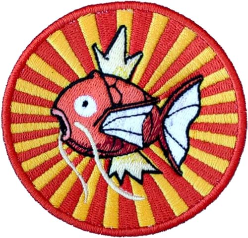 VALKYNEA 100 % bestickter Aufnäher, inspiriert von Anime-Fan-Kunst/Magikarp/Patch-Stickerei/bestickte Applikation (Haken und Schlaufe) von VALKYNEA