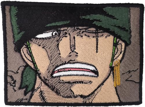 VALKYNEA 100 % bestickter Aufnäher, inspiriert von Anime-Fan-Kunst/Zoro Img Wanted/Patch-Stickerei/bestickte Applikation (Klettverschluss/Haken und Schlaufe) von VALKYNEA