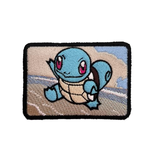 VALKYNEA Aufnäher, 100 % bestickt, inspiriert von Anime-Fan, Poke Schildkröte, Patch Embroidery (zum Aufbügeln) von VALKYNEA