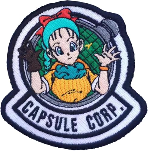 VALKYNEA Aufnäher, 100 % bestickt, inspiriert von Anime Fan Art/Bulma Capsul Corp/Patch Embroidery, zum Aufbügeln von VALKYNEA