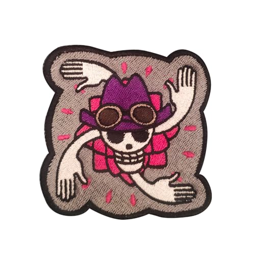 VALKYNEA Aufnäher, 100 % bestickt, inspiriert von Anime Fan Art/Nico Robin/Jolly Roger Totenkopf/Patch Embroidery (Hook & Loop) von VALKYNEA