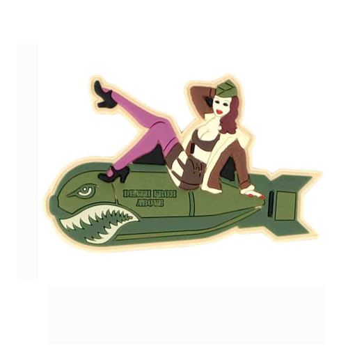 VAN OS 3D Patch PINUP GIRL BOMB ARMY HAKENKLETT GUMMI PVC AUFNÄHER Für Taktische Kleidung Rucksack Baseballkappe Uniform Weste Hundegeschirr Emblem von VAN OS