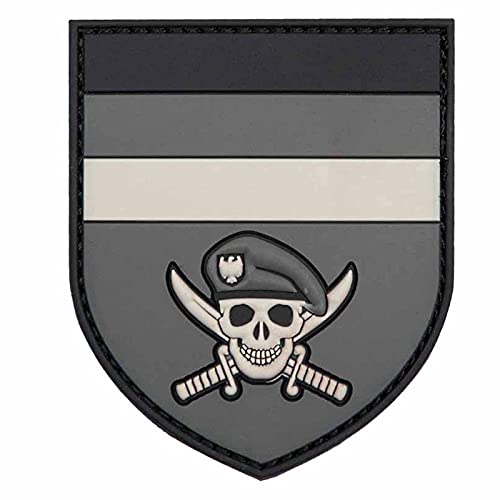 VAN OS Emblem 3D PVC Patch German Skull grau #2067 von VAN OS