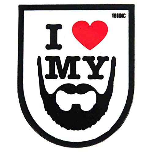 VAN OS Emblem 3D PVC Rubber Patch viele Modelle KSK BRD Abzeichen Special Forces Wolf I Love My Beard I Love My Beard weiß von VAN OS