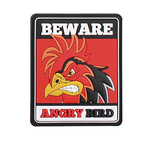 VAN OS Emblem 3D Rubber Patch Beware of Angry Bird 4-Eckig von VAN OS