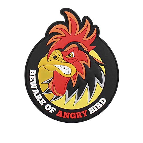 VAN OS Emblem 3D Rubber Patch Beware of Angry Bird Rund von VAN OS