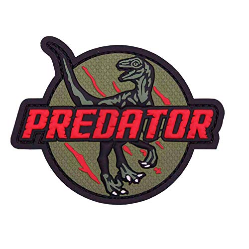 VAN OS Emblem 3D Rubber Patch Predator Abzeichen 8 x 9,5 cm Dinosaurier Dino rot von VAN OS