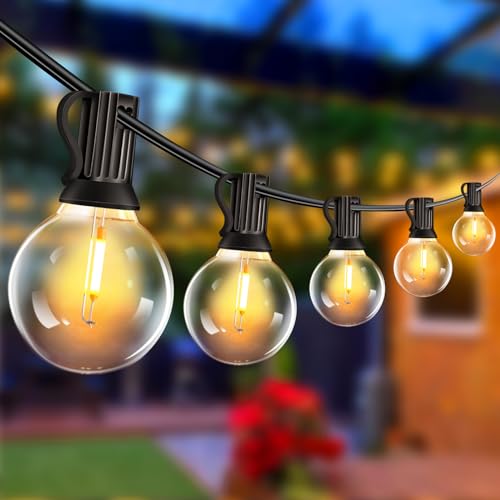 LED Lichterkette Außen Strom - G40 15M 25+2 Glühbirnen Wetterfest Balkon Lichterketten Aussen IP44 Wasserdicht Outdoor Lichterkette Strombetrieben für Innen Außen Garten Terrasse Hochzeiten, Partys von VANDABAO