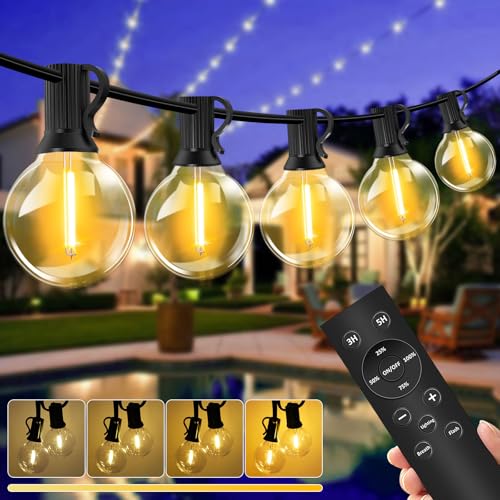 VANDABAO Lichterkette Außen Dimmbar - 15M LED Outdoor Lichterkette Strom 25+2 G40 Glühbirnen mit Timer IP44 Wasserdicht Lichterketten Aussen für Balkon Garten Hochzeit Party Terrasse von VANDABAO