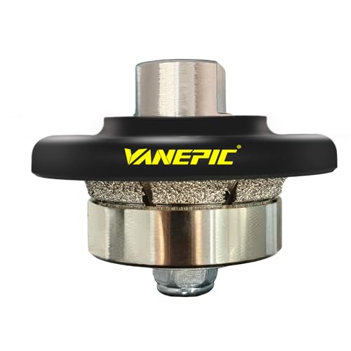 VANEPIC 3/16 Zoll B5 Diamant Half Bullnose Profilrad Diamant Hand Profiler Router Bit Profilrad mit 5/8-11 Gewinde für Schleifer Polierer Granit Marmor Beton und Arbeitsplattenkante von VANEPIC