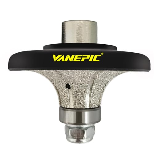 VANEPIC 3/4 Zoll B20 Diamant Half Bullnose Profilrad Diamant Hand Profiler Router Bit Profilrad mit 5/8-11 Gewinde für Schleifer Polierer Granit Marmor Beton und Arbeitsplatte Kantenformung von VANEPIC