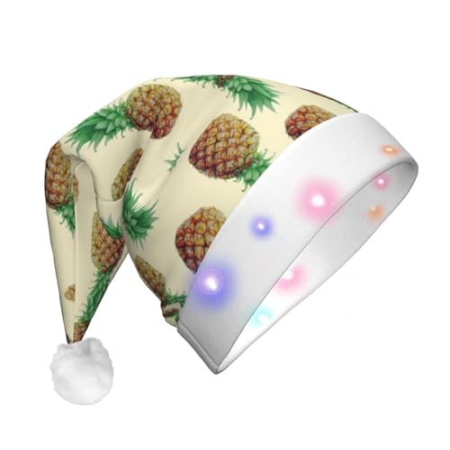 VANTUT Ananas-Weihnachtsmütze, beleuchtet, LED, Uni, Urlaubsmütze für Weihnachtsfeiern von VANTUT