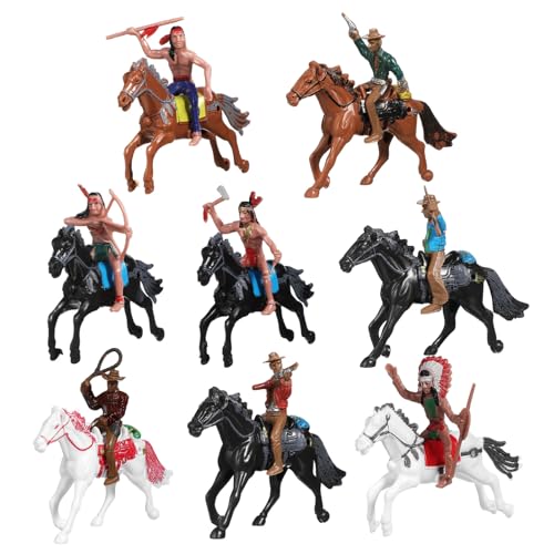 VANZACK 1 Set Kunststoff-Bauernhof-Welt-Western-Reiten-Charaktermodell Spielzeug Actionfigur Cowboy-Modelle Für Heimbüro-Tischdekoration Für Kinder von VANZACK