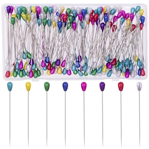 VAPKER 200Pcs Bouquet Pins Flower Pin Pearl Mix Color Waterdrop Shape Pins 55mm Wedding Corsage Pins Sewing Straight Pins for DIY Crafts Jewelry Making Flower Decorations von VAPKER