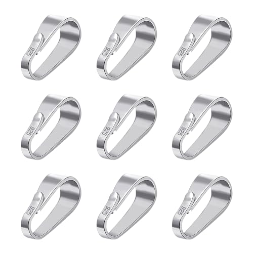 VARKAGE 9 Stück Collierschlaufen 925 Sterling Silber 9mm Verbinder für Kettenanhänger Anhänger Charms Anhängerschlaufen Ösen Schmuck Verschluss DIY von VARKAGE