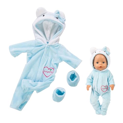 VARKAGE Puppen Kleidung Accessoires 43 cm Americal Girl Baby Puppen Cartoon Katze Kleidung Outfits Puppenkleidung Kostüm Kleider für 18 inch Baby Puppen (Blau) von VARKAGE