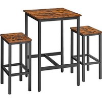 VASAGLE Bartisch-Set, schwarz Holz, Metall, 3-teilig von VASAGLE