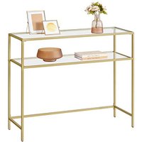 VASAGLE Konsolentisch Glas gold 100,0 x 35,0 x 80,0 cm von VASAGLE