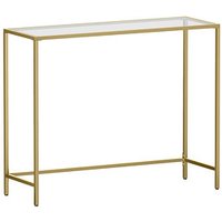 VASAGLE Konsolentisch Glas gold 100,0 x 35,0 x 80,0 cm von VASAGLE