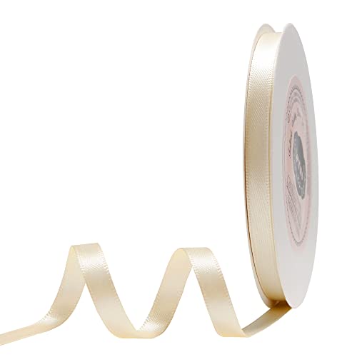 VATIN 25 Meter Satinband Creme 6MM Schleifenband Band geschenkband Dekoband satinband von VATIN