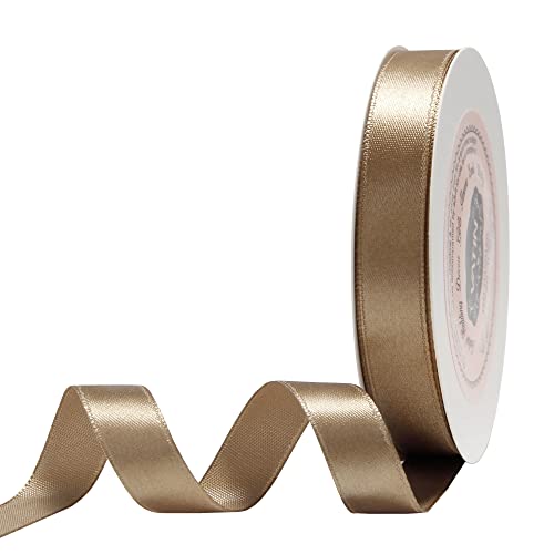 VATIN 25 Meter Satinband Gold 12MM Einseitiges Farbband Schleifenband Band geschenkband Dekoband Satinband von VATIN