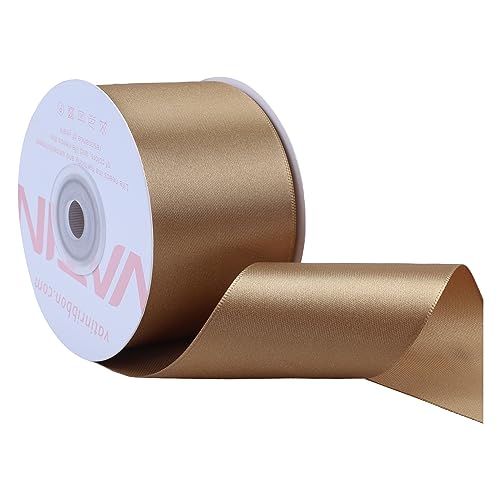 VATIN 25 Meter Satinband Gold 50MM Einseitiges Farbband Schleifenband Band geschenkband Dekoband satinband von VATIN