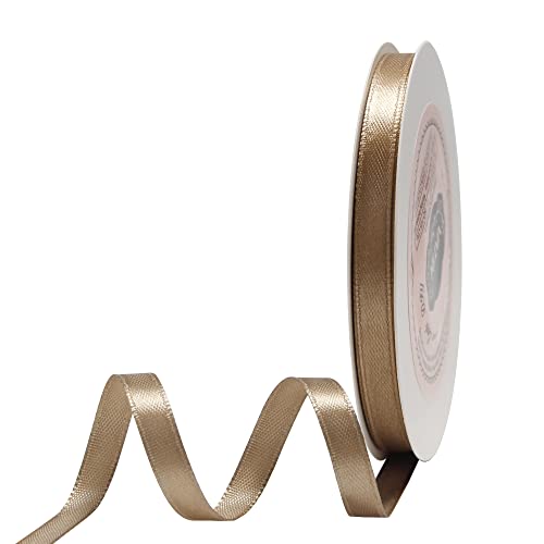 VATIN 25 Meter Satinband Gold 6MM Einseitiges Farbband Schleifenband Band geschenkband Dekoband Satinband von VATIN