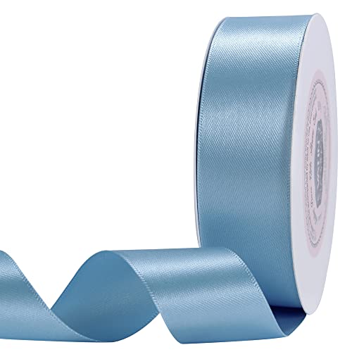 VATIN 25 Meter Satinband Hellblau 25MM Schleifenband Band geschenkband Dekoband satinband von VATIN