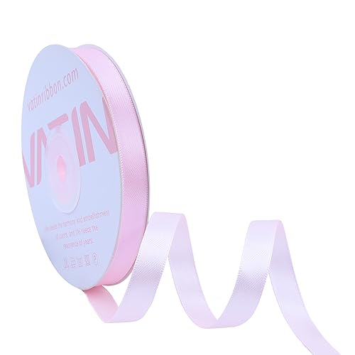 VATIN 25 Meter Satinband Helles Rosa 10MM Schleifenband Band geschenkband Dekoband satinband von VATIN