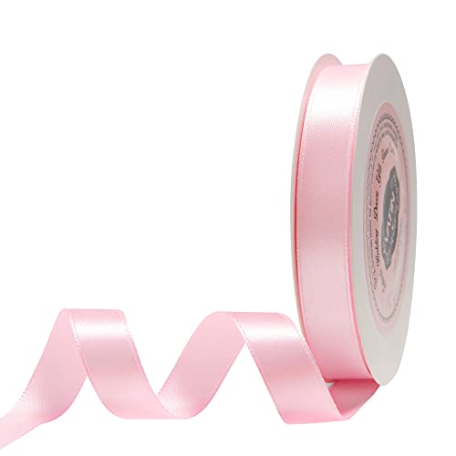 VATIN 25 Meter Satinband Helles Rosa 12MM Einseitiges Farbband Schleifenband Band geschenkband Dekoband satinband von VATIN