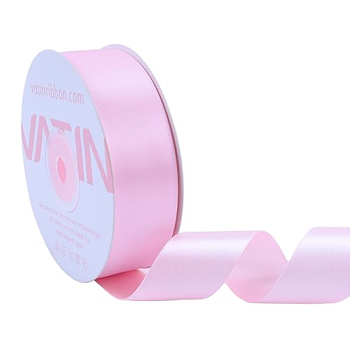 VATIN 25 Meter Satinband Helles Rosa 25MM Schleifenband Band geschenkband Dekoband satinband von VATIN