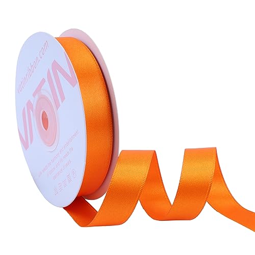 VATIN 25 Meter Satinband Orange 16MM Schleifenband Band geschenkband Dekoband satinband von VATIN