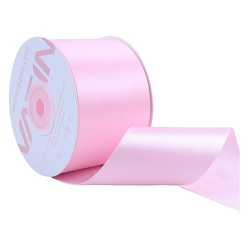 VATIN 25 Meter Satinband Rosa 50MM Einseitiges Farbband Schleifenband Band geschenkband Dekoband satinband von VATIN