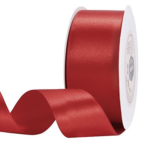 VATIN 25 Meter Satinband Rot 40MM Schleifenband Band geschenkband Dekoband satinband von VATIN