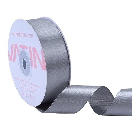 VATIN 25 Meter Satinband Silber 25MM Schleifenband Band geschenkband Dekoband satinband von VATIN