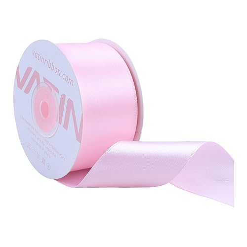 VATIN Light Pink Single Face Satin Ribbon 38MM, 25 Meters Solid Colors Fabric Ribbon for Crafting, Gift Wrapping, Balloons, DIY Sewing Project, Hair Bows, Cake Decoration von VATIN