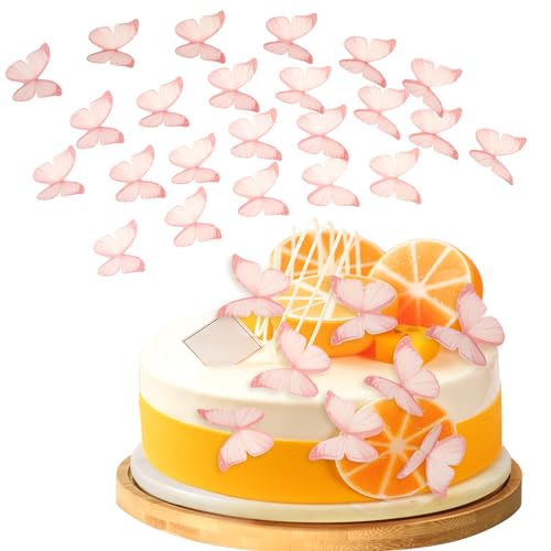 VAVPUP 450pcs essbare Schmetterlinge für Kuchen dekorieren Waferpapier Schmetterlinge 1,7 × 1,37 Zoll Schmetterling Kuchen -Topper 3 Farben Schmetterling Cupcake Topper für Hochzeiten Geburtstagsfeier von VAVPUP