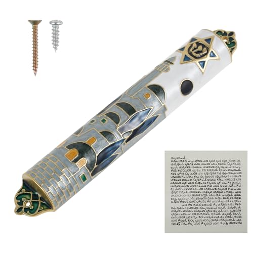 VAVPUP Hand bemalt Mezuzah Zinklegierung Emaille Mezuzua(1,Farbe) von VAVPUP